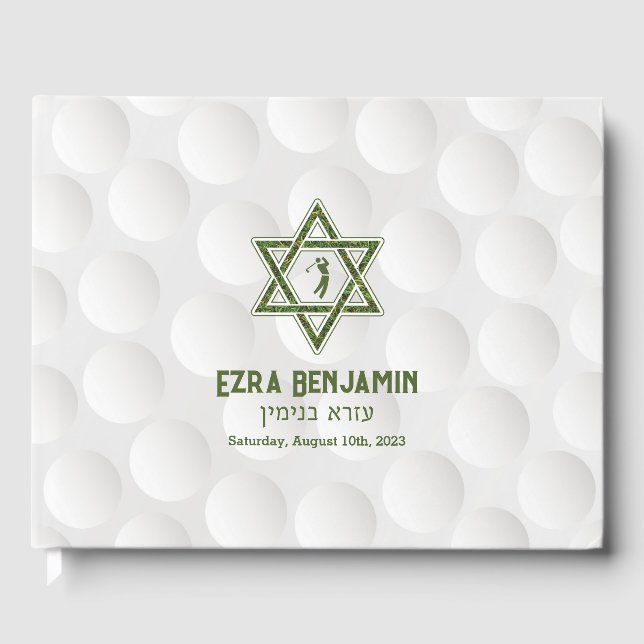 Golfing Theme Golf Pub Mitzvah Gästböcker (Framsida)