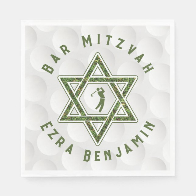 Golfing Theme Golf Pub Mitzvah Pappersservett (Framsidan)