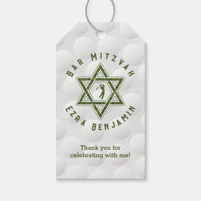 Golfing Theme Golf Pub Mitzvah Presentetikett (Framsidan)