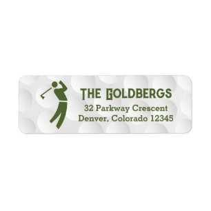 Golfing Theme Golf Pub Mitzvah Returadress Etikett