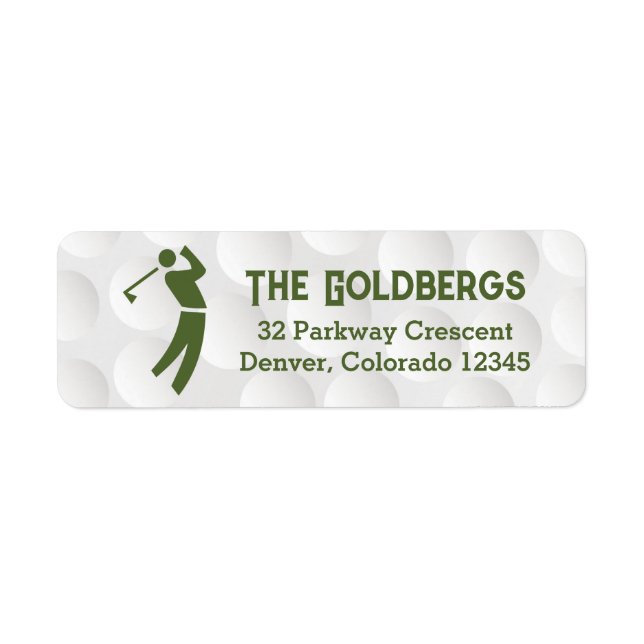 Golfing Theme Golf Pub Mitzvah Returadress Returadress Etikett (Framsidan)