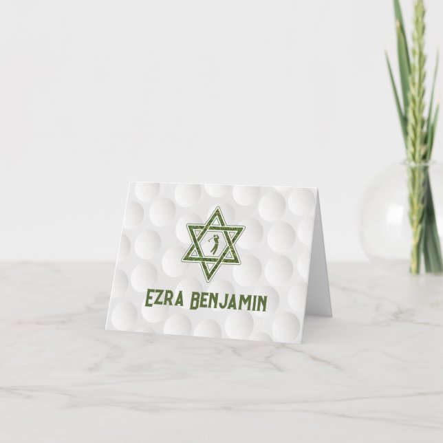 Golfing Theme Golf Pub Mitzvah Tack Kort (Framsida)
