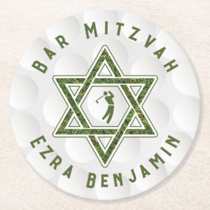 Golfing Theme Golf Pub Mitzvah Underlägg Papper Rund