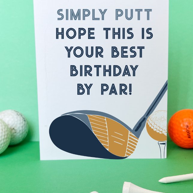 Golfing Themed Humor Funny Golfers Birthday Kort (Skapare uppladdad)