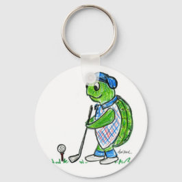 Golfing Turtle Keychain Nyckelring