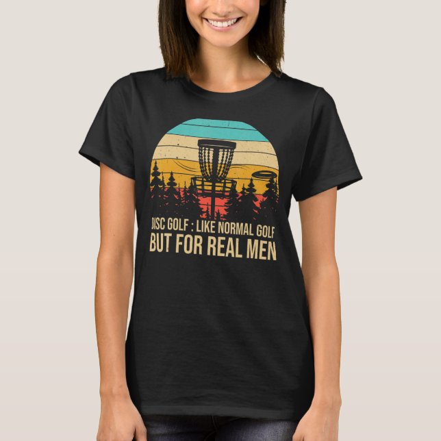 Golfingskämt med golfbanor med golfbas i träd t shirt (Framsida)