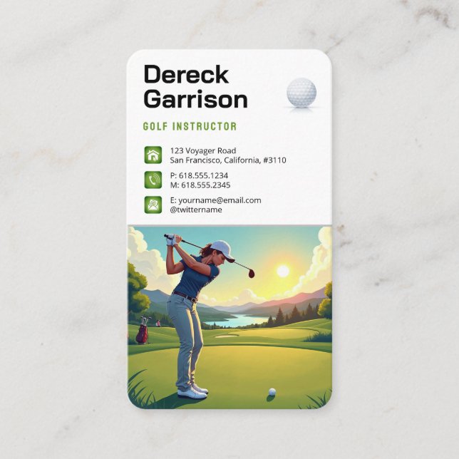 Golfinstruktör | Bästa sport Visitkort (Framsida)