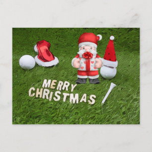 Golfjul Helgdag med boll och Jultomten Helg Vykort