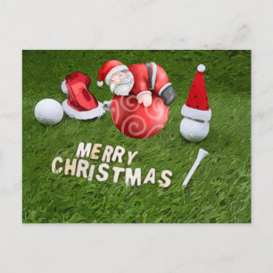 Golfjul Helgdag med boll och Jultomten Helg Vykort