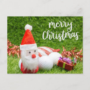 Golfjul med Jultomten för golfer Helg Vykort