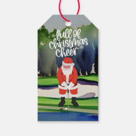 Golfjul med Jultomten golfing Presentetikett