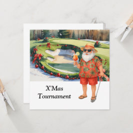 Golfjul med Tomte på Green Inbjudningar