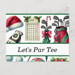 Golfjulen i juli för golfer med Jultomten Helg Vykort