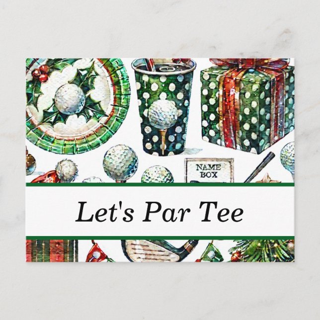 Golfjulen i juli för golfer med Jultomten Helg Vykort (Framsida)