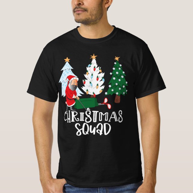 Golfjulfest med Jultomten på Julafton Träd T Shirt (Framsida)