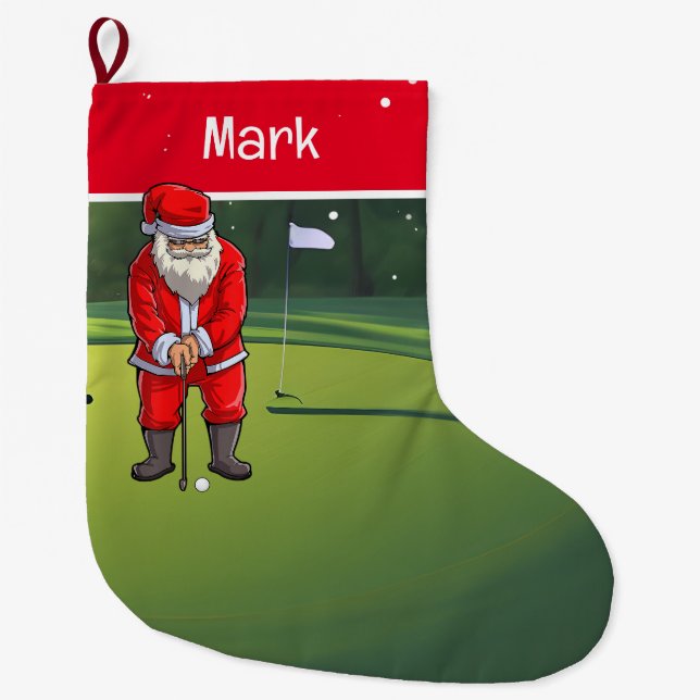 Golfjulklappar med Jultomten Stor Julstrumpa (Framsidan)