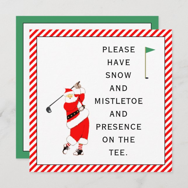 Golfjulkort Inbjudningar (Fram/baksida)