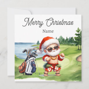 Golfjulkort med Jultomten från Hawaii