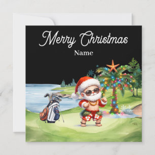 Golfjulkort med Jultomten från Hawaii