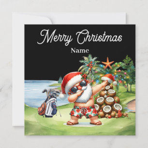 Golfjulkort med Jultomten från Hawaii