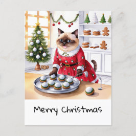 Golfjultema för Cat Lover Golfer Helg Vykort