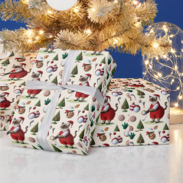 Golfjultema för Cat Lover Golfer Presentpapper