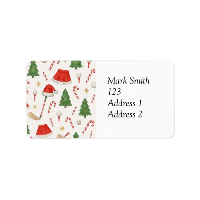 Golfjultema för golfer adressetikett (Framsidan)