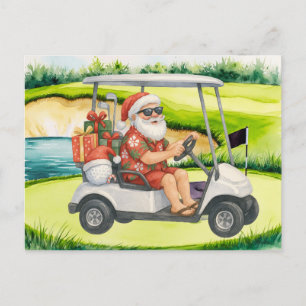 Golfjultema med Jultomten Helg Vykort