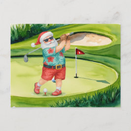 Golfjultema med Jultomten Helg Vykort