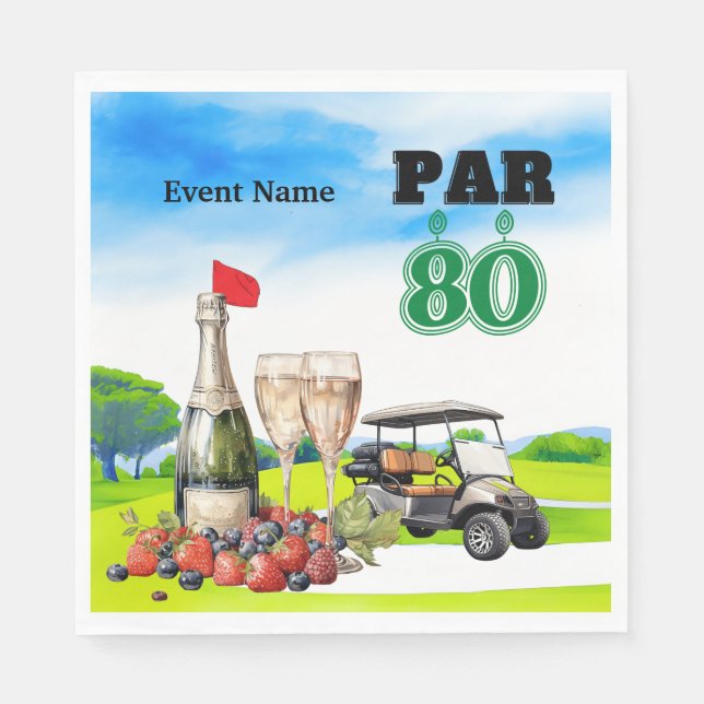 Golfkalas  80-årsdag  pappersservett (Framsidan)