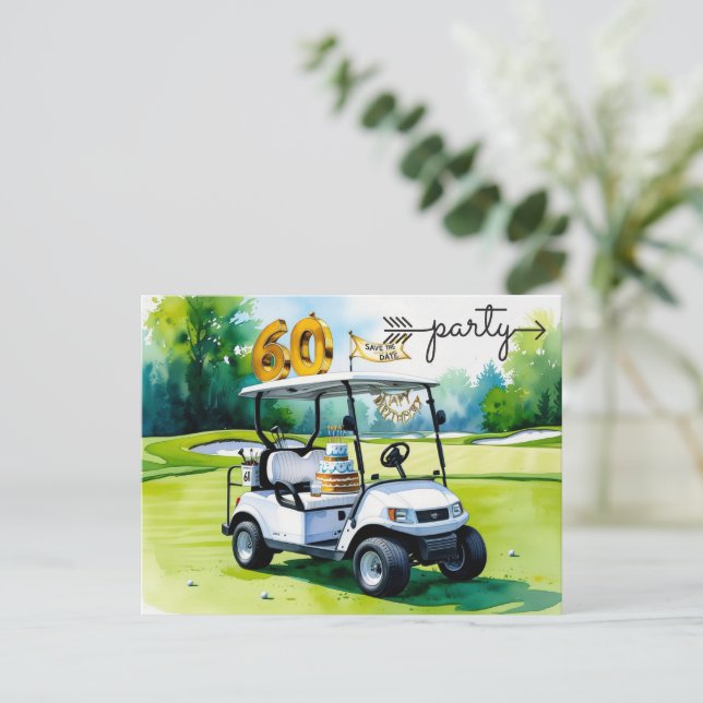 Golfkalasinbjudan Spara datum 60-årsdag Inbjudan Vykort (Stående Fram)