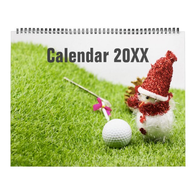 Golfkalender med golfjulen i boll i nyår kalender (Omslag)