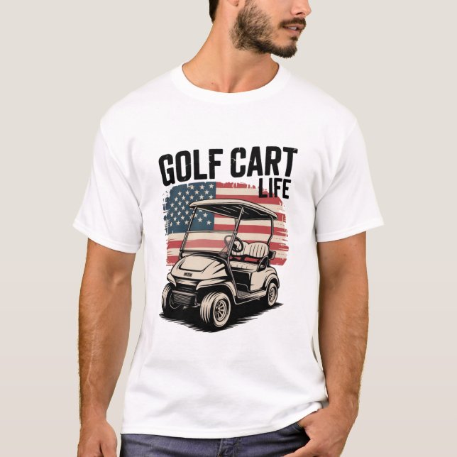 Golfkärra Liv Make Golf Golfare Älskare T Shirt (Framsida)