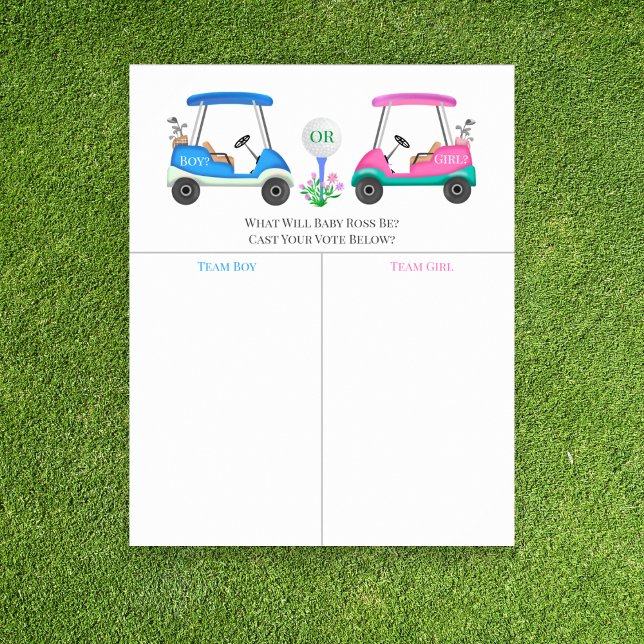 Golfkärror på banan Könsbestämmande prediktionssky Poster (Skapare uppladdad)