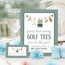 Golfklädestork Förlossningsfest Gissningslekskylt