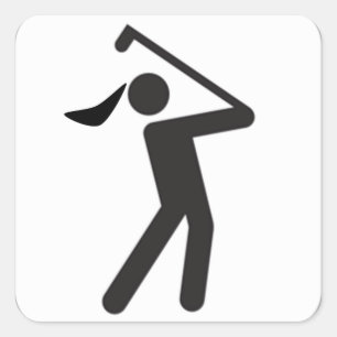 Golfklistermärkear Fyrkantigt Klistermärke