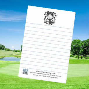 Golfklubb logotyp och QR-kod linjerad Anteckningsblock