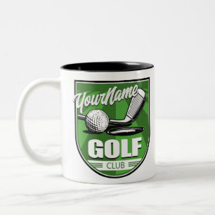Golfklubb NAME Pro Golfer Spelare Personlig Två-Tonad Mugg
