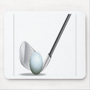 Golfklubb- och golfbolldesign musmatta