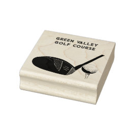 Golfklubba och golfboll med anpassad text stämpel