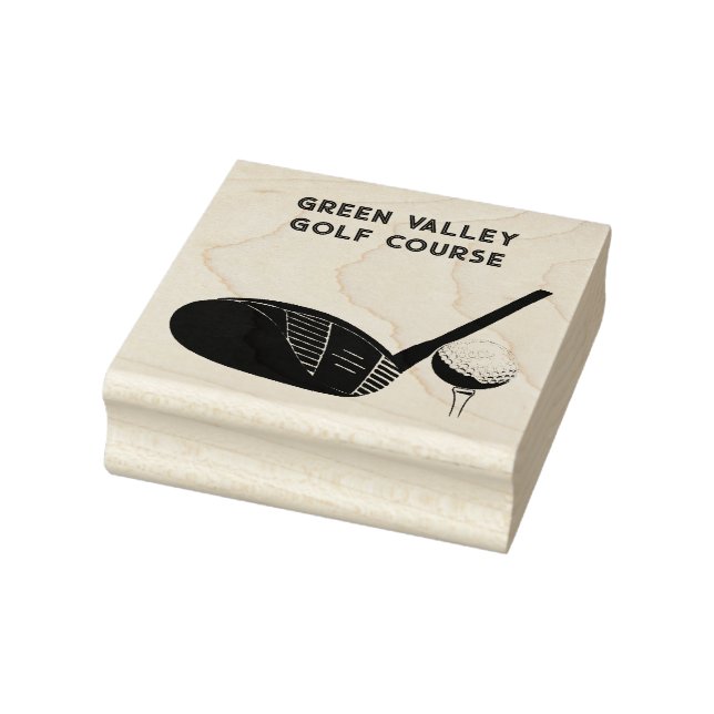 Golfklubba och golfboll med anpassad text stämpel (Stämpel)