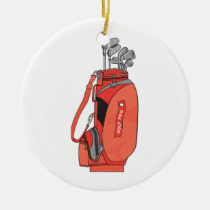 golfklubbar julgransprydnad keramik