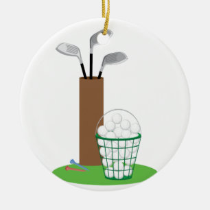 GolfKlubbar Julgransprydnad Keramik