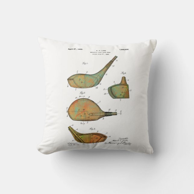 GOLFKLUBBEN HEADS - Circa 1925 - dekorativ kudde (Framsida)