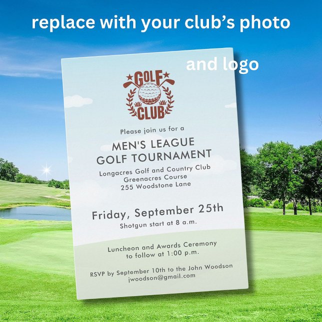 Golfklubbens herrlagsturnering logotyp foto inbjudningar (Skapare uppladdad)
