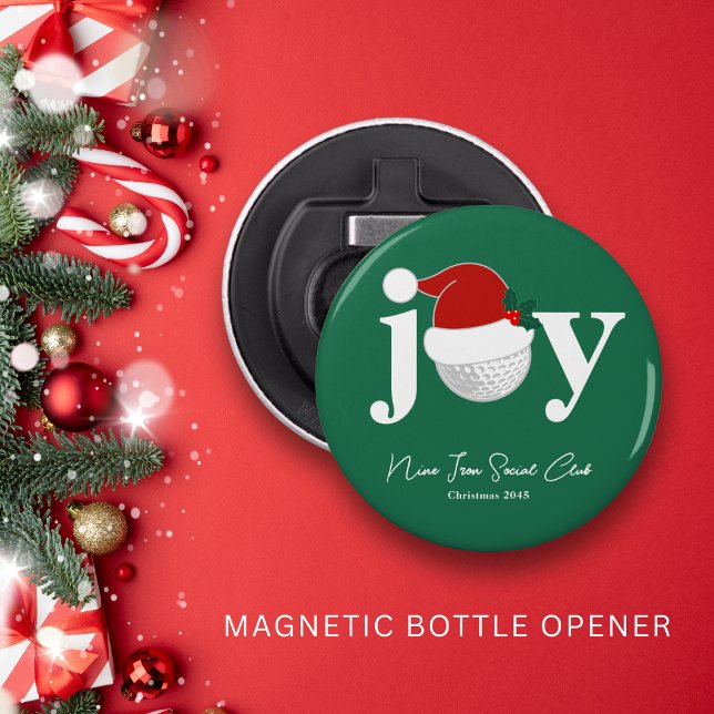 Golfklubbens julfestfavor Joy Modern Grön Flasköppnare (Festive golf party favor with modern flair 🎁
Personalize with your name or event.)