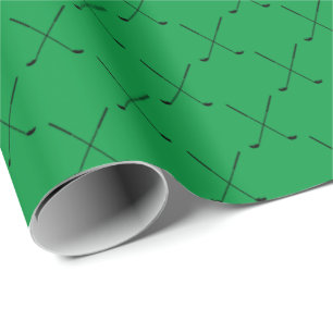 Golfklubbmönster någon bakgrundsfärg presentpapper