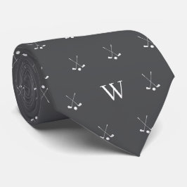 Golfklubbor Monogram Initialer Vampiregrå Slips