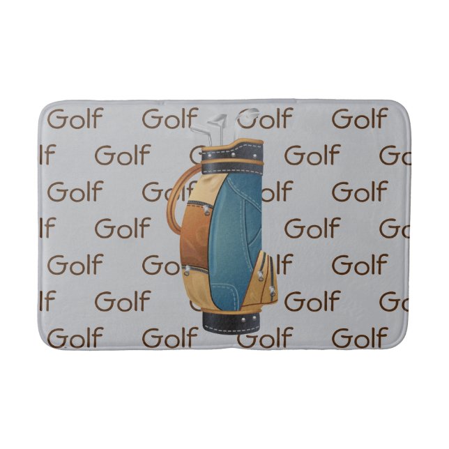 Golfklubbor Väska Rutig Text Design  Badrumsmatta (Framsidan)