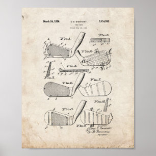 Golfklubbpatent - gammal Look Poster